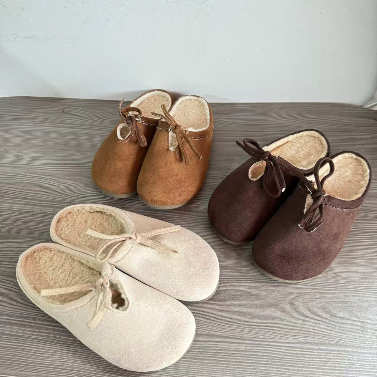 

Mori retro round head strap-on half slippers for women, ugly and cute, Mary Jane s warm bag head dragging girl 35 темно-коричневого кольору