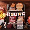 Vintage Herbstliches Tablett-Dekor-Set – rustikale Akzentstücke aus Holz für die Dekoration im Bauernhausstil