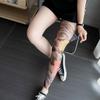 Breathable Fake Tattoo Socking Elastic Sun-proof Socks Flower Full Leg Tattoo Socks  Driving