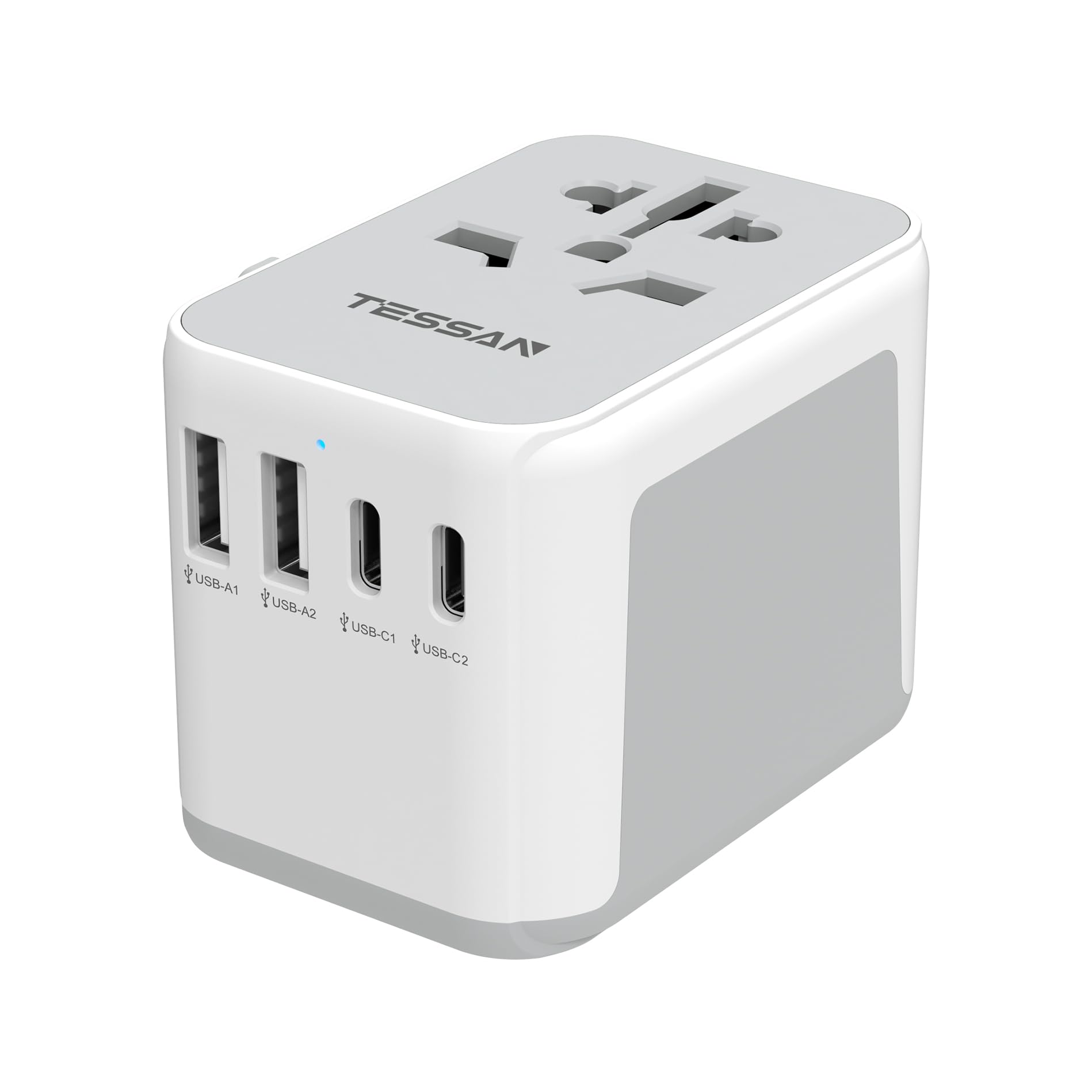 

TESSAN Travel Converter with Two USB-C and Two USB-A Ports, Includes COBFA Types, and a Multi-Conversion Plug Adapter for International Use in