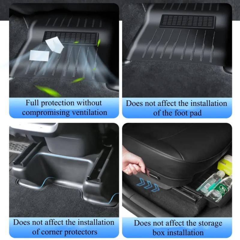 For Tesla Model Y Under Seat Air Outlet Mask Backseat Air Vent Fully Cover Pad Integrated Design Anti-Blocking Dust Protective