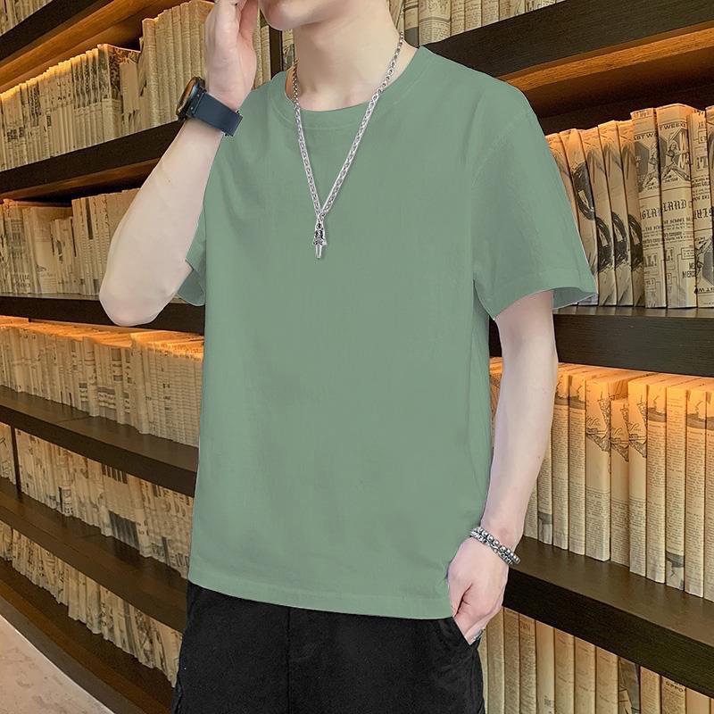 Maglietta da Uomo alla Moda a Maniche Corte Girocollo Casual Monocolore - Stile Unisex