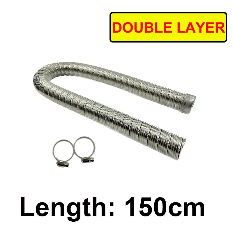 24mm 60cm 100cm 150cm 200cm 300cm Double Layer Air Diesel Parking Heater Stainless Steel Car Exhaust Pipe Truck Tube Vent Hose