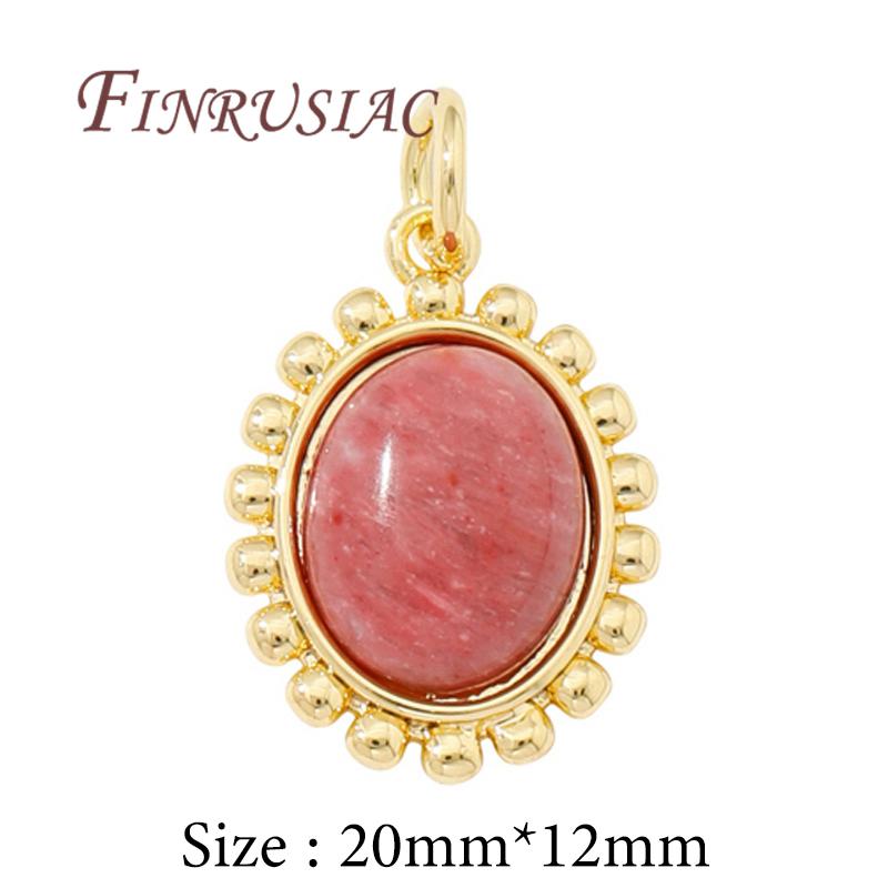 18K Real Gold Plated Brass with Stone Charms Pendants For Necklace Charms For Jewelry Making Supplies DIY Earring Accessories