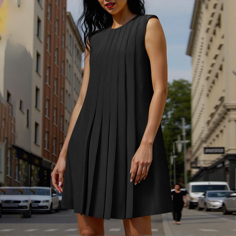 

ZANZEA Женское повседневное летнее платье-майка без рукавов свободного кроя с круглым вырезом S