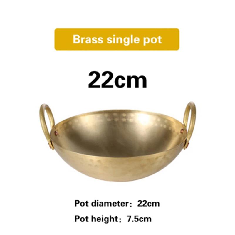 Pure Copper Dry Pot Cooking Hot Pots Thickened Creative High-grade Pot  Golden Alcohol Stove Panela Cooking Pot Pots and Pans