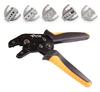 KF CPTEC Crimping Tool Set with Interchangeable Jaws For Spade Insulated Solar and Coaxial Cable 6-Piece - Terminals, & Non-Insulated Terminals,