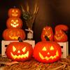 Halloween Gresskarlykt Skummel Lysende Gresskarfigur Glødende Dekorativt Gresskar med LED-lys for Spøkelseshus Halloween Hjem Hagedekor