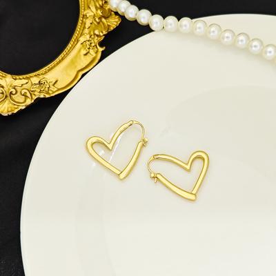 Minimalist and Versatile Hollow Heart-shaped Ear Hooks - Elevated and Edgy Metal Earrings