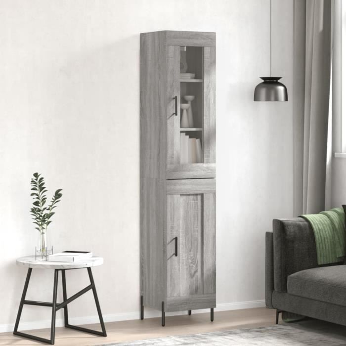 VidaXL Highboard Sonoma Grey 34.5x34x180 Cm Engineered Wood 3199503
