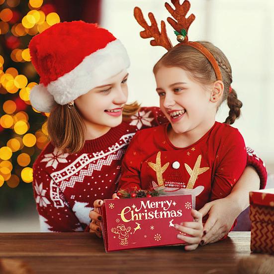 Christmas Cash Gift Envelopes with 6 Slots DIY Money Holder And Gift Card Organizer Holiday Surprise Cash Envelope for Men Women Girls Boys Kids