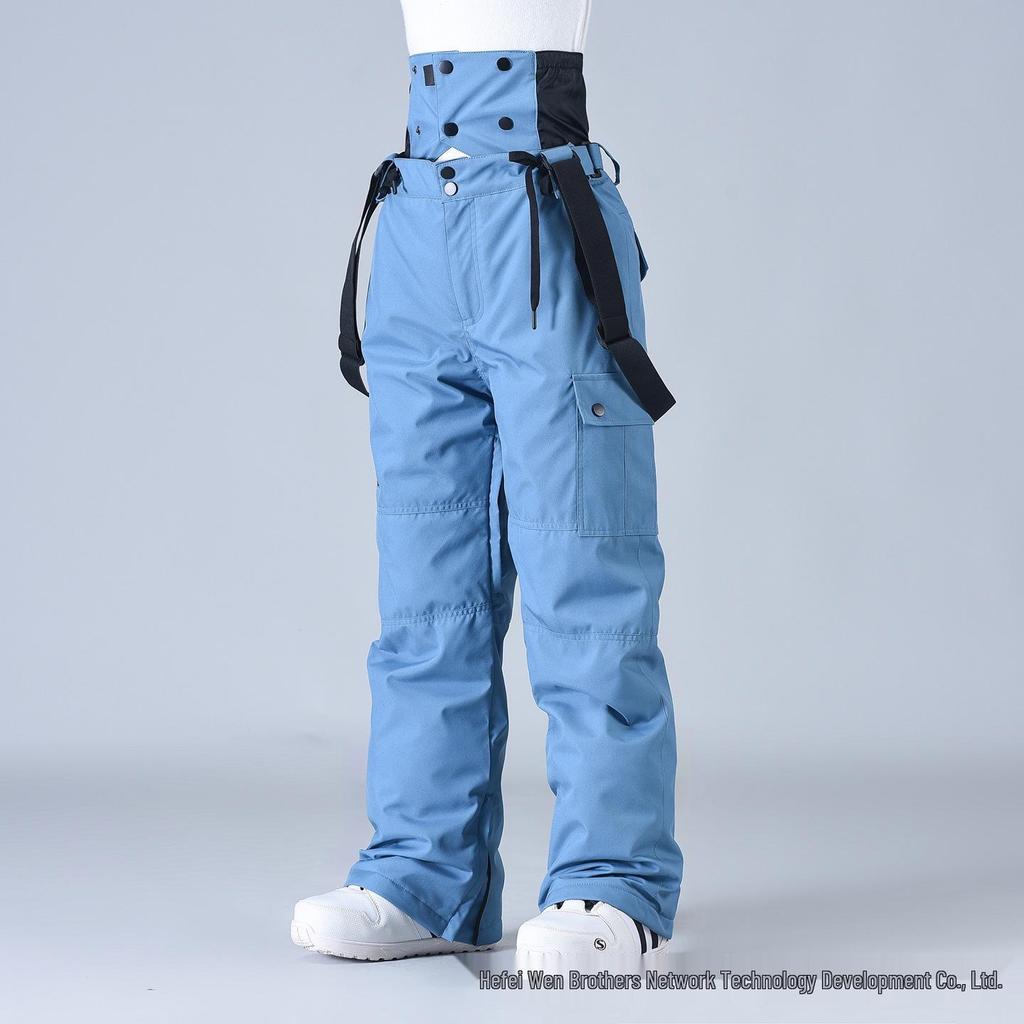 Ski Pants - Windproof, Waterproof, Cotton-Padded, One-Piece for Men & Women, Suitable for Single & Double Boarding
