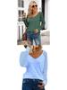 New Women's Patchwork Long Sleeve Striped Casual Loose Top