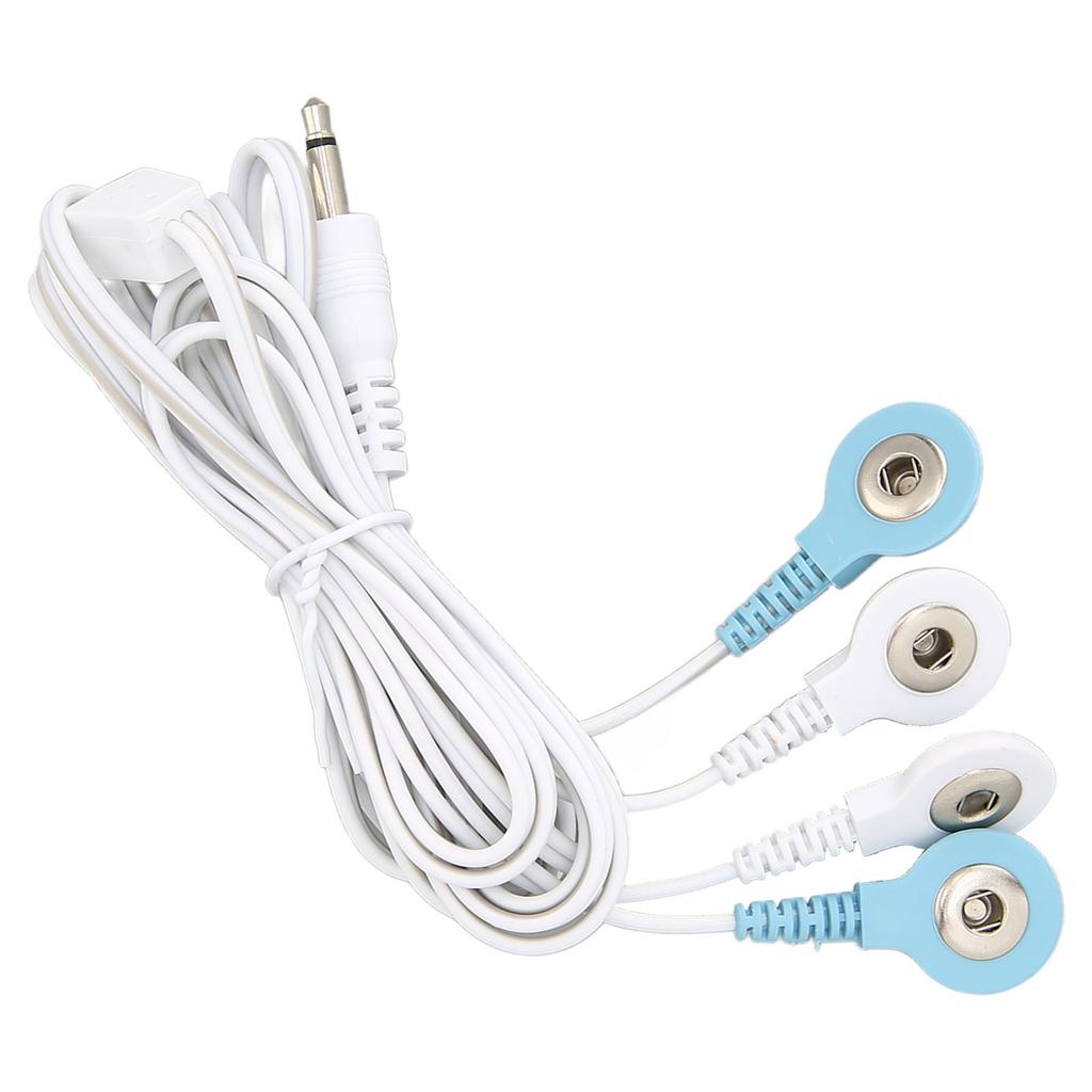 4 In 1 Electrotherapy Electrode Lead Electric Shock Wires Cable for Tens Massager