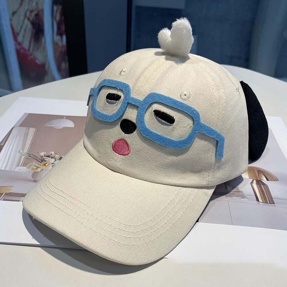 Adjustable Eyewear Puppy Cap Breathable Cartoon Peaked Cap Fashion Puppy Hat with Big Ears  Daily