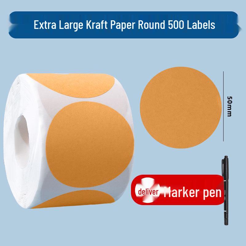 Writable Kraft Paper Label Stickers with Matte Self-Adhesive Backing