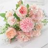 Peony & Daisy Silk Bouquet: 7-Fork Faux Flowers for Home Decoration