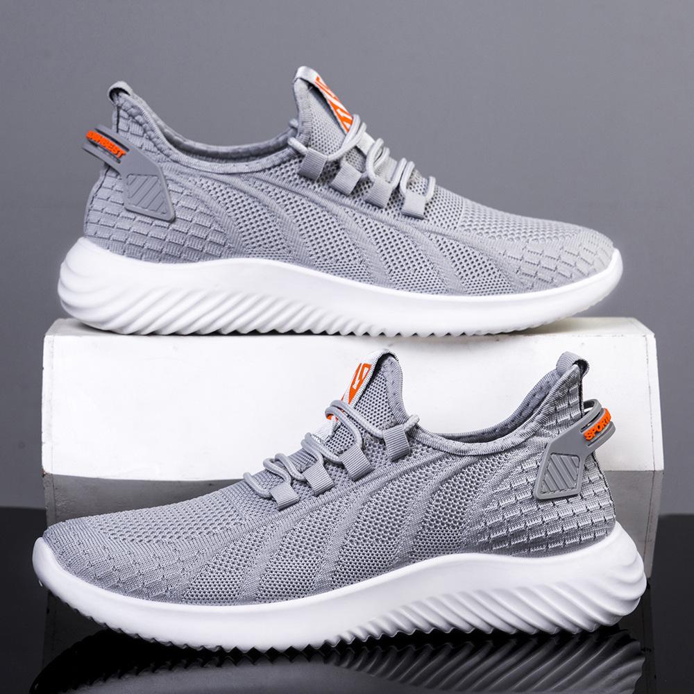 Men's shoes 2025 summer breathable fly-woven mesh breathable casual shoes running sports shoes Korean version trendy shoes