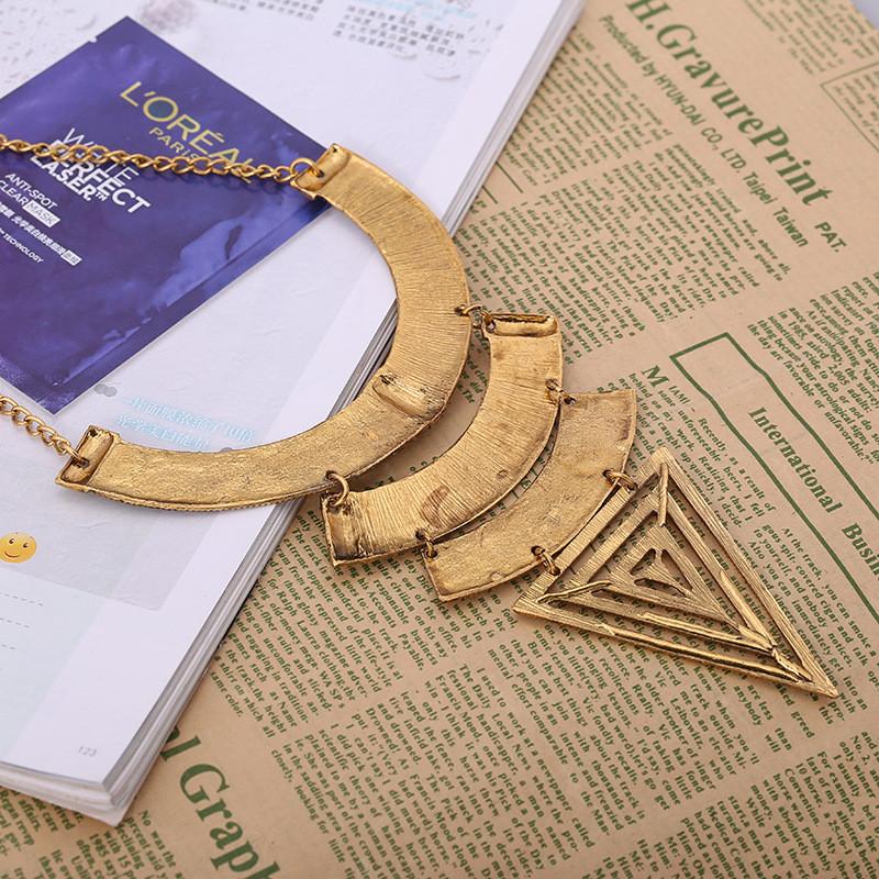 And Creative Fashionable Multi Layer Geometric Shape Women Necklace Metal