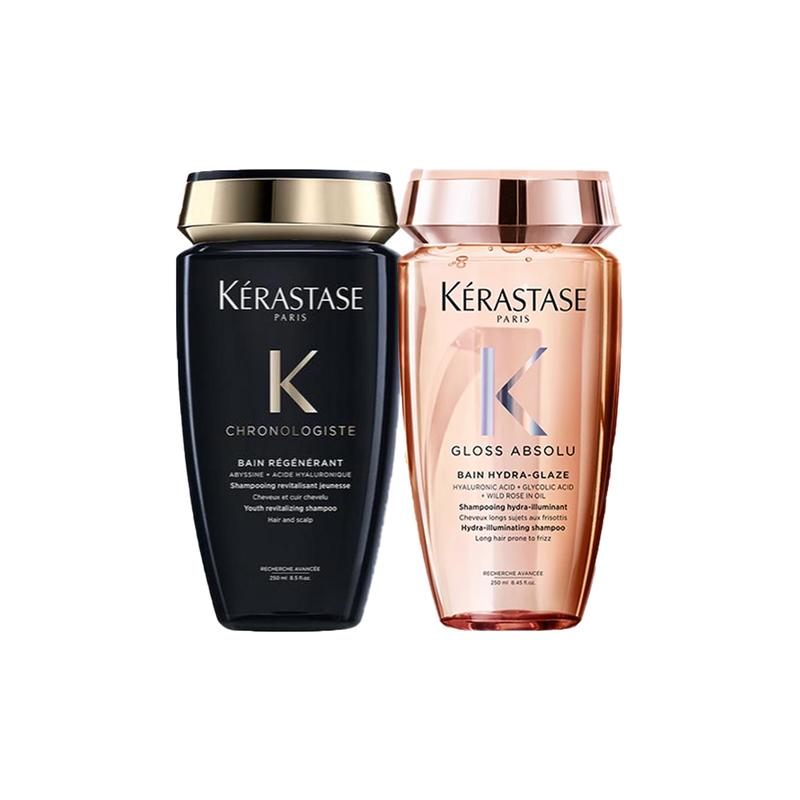 Kérastase Shampoo/shampoo soap Glazed Rose Glowing Shampoo Two-piece set: Glazed Rose Glowing Shampoo 250ml + Black Diamond Key Source Shampoo 250ml чёрный