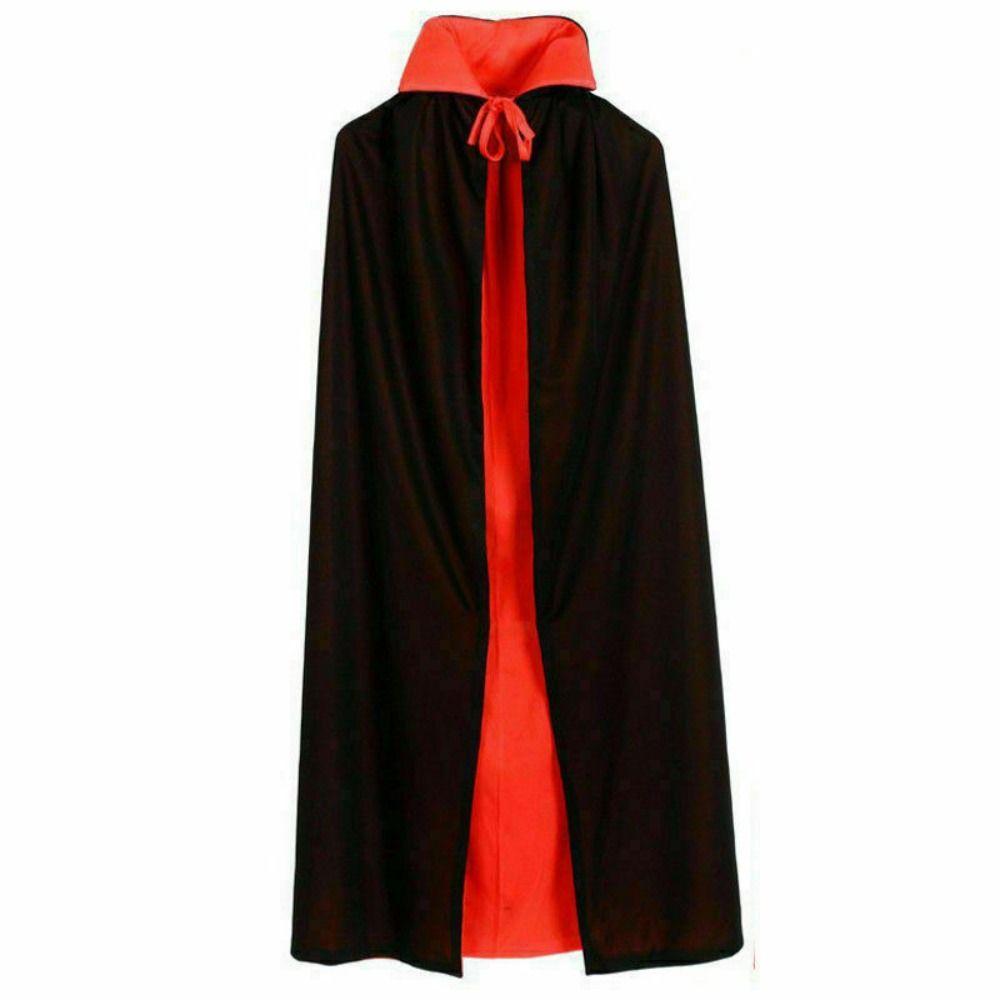 Mantello Da Vampiro Halloween Reversibile | Nero/Rosso, Unisex, Con Cappuccio 150 Cm - Foto 1