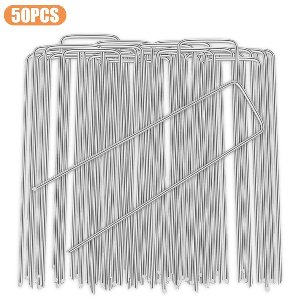 Galvanized Ground Nails U-shaped Ground Nails Outdoor - Cloth Ground Nails Nails Greenhouse Orchard Ground Cloth Nails Mulch Film Fixer