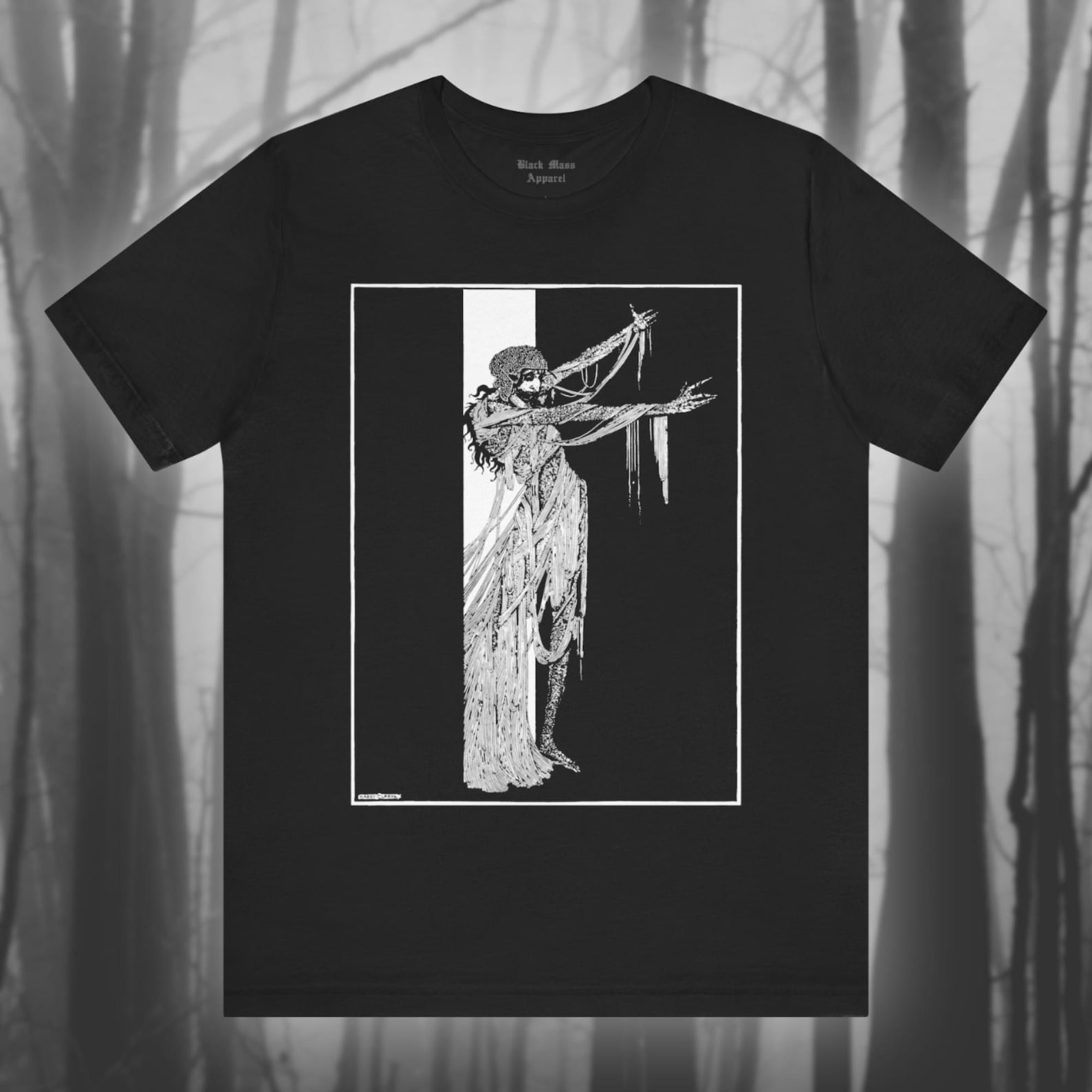 Lady Madeline of Usher, Harry Clarke Shirt, Edgar Allan Poe T-Shirt, Bookworm, Gothic Poetry, Writer Unisex Jersey Short Sleeve Tee 3XL