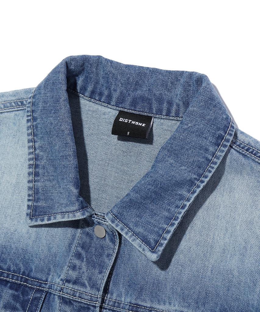 Dist Nine Crop Denim Short Sleeve Shirt Light Indigo (Lp2Yf337-062)
