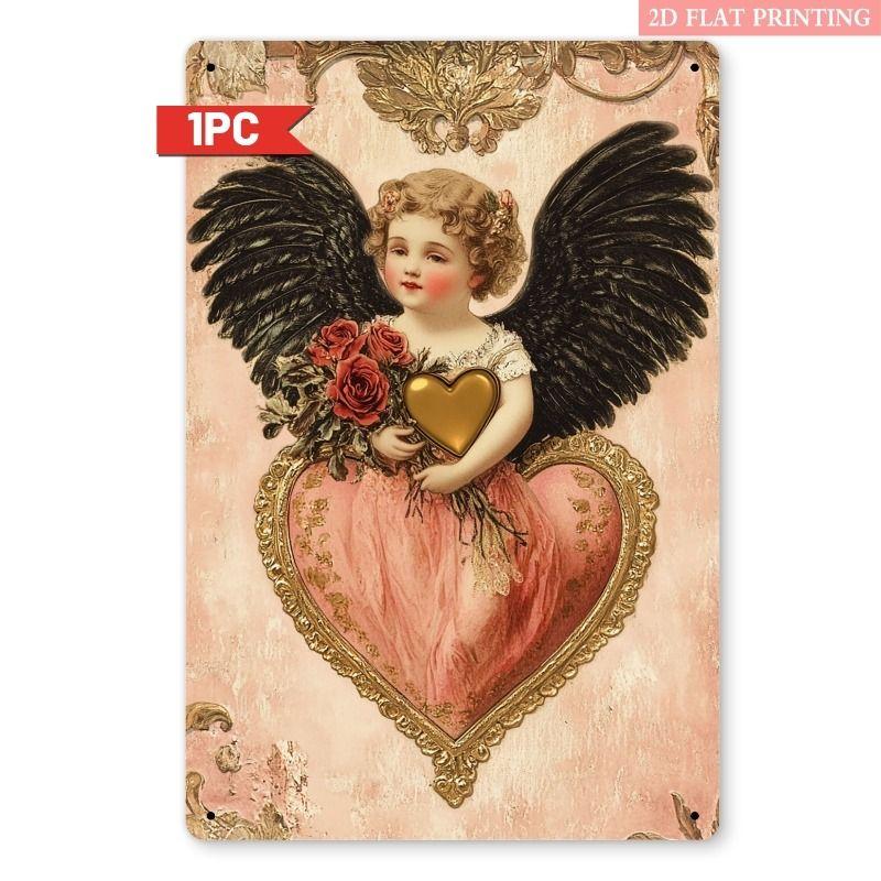

Vintage Valentine s Day Metal Decorative Painting Gift for Couples Bedroom Living Room Cafe