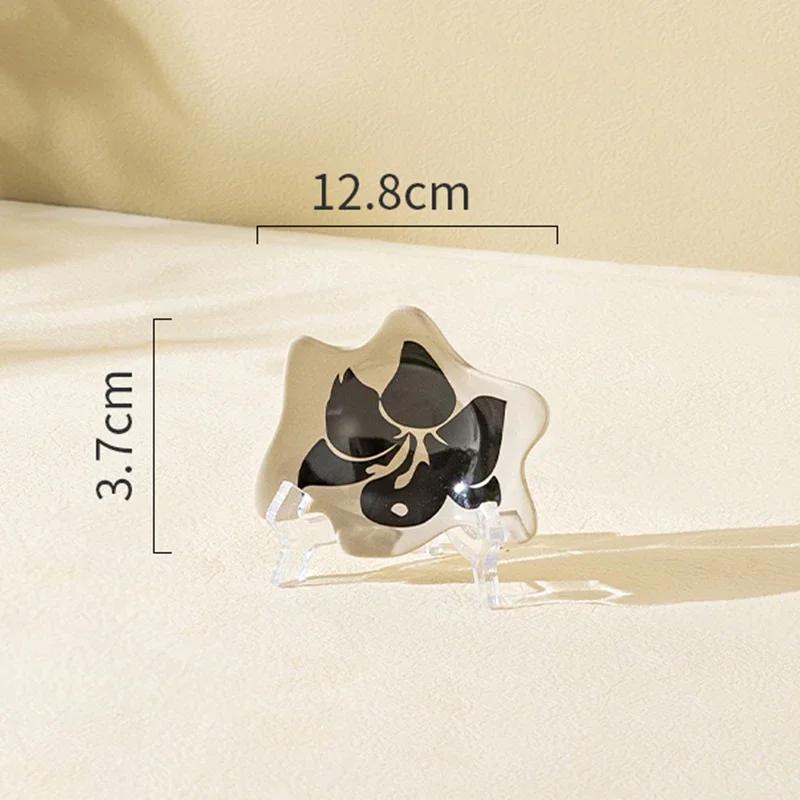 Retro Flowers Ceramic Plate Light Luxury Restaurant Steak Plate Afternoon Tea Dessert Fruit Plates Exquisite Black Tableware