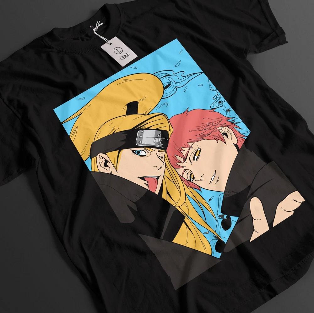 Naruto Shirt Deidara Tshirt Sasori TShirt Akatsuki Anime Pain Kisame Unisex Tee S