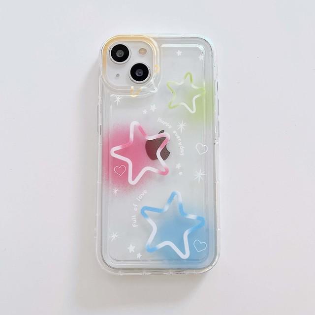 

Милый чехол с блестящими звездами, красочной радугой для Iphone X Xsmax 14 Pro Max Plus Xr 13 11 12 Promax, милый защитный чехол для телефона Ins For iphone 14plus