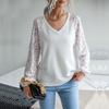 Woman Clothing Fashion Casual Tops Shirts Fashionable and Casual Temperament Early Fall Women's Long-sleeved Leopard V-neck Knit Sweater Women's Fall