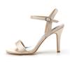Fashion Summer Round Toe Stiletto Heels Open Toe Sandals Sexy Satin Single Strap Women Wedding Shoes Large Size Party
