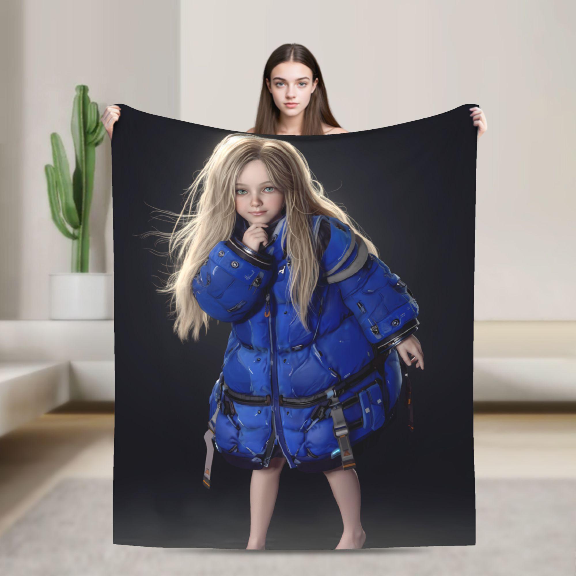 Pragmata Duo- Diana & Hugh Chibi Style Blankets Super Soft Throw Blanket Spring Couch Chair Sofa Bed Comfortable Bedspread 130x150cm