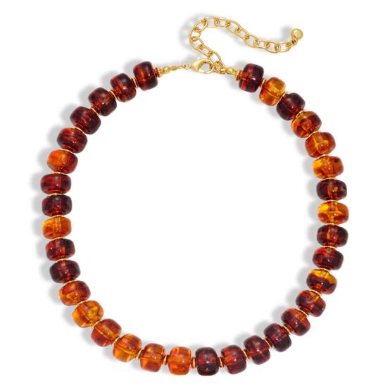 Klobiger Bunter Perlen-Choker Harzperlen-Halskette Boho Urlaubs-Halskette für Damen Tägliches Tragen Sommer Strandurlaub Schmuck