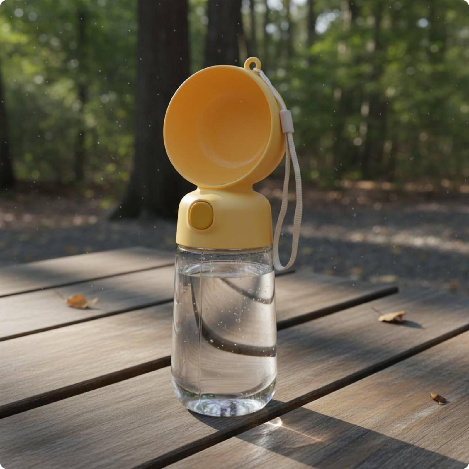 Pet Water Bottle Hanging Strap Portable Pet Bottle Travel Water Bowl Transparent Pet Gear Single Hand Use