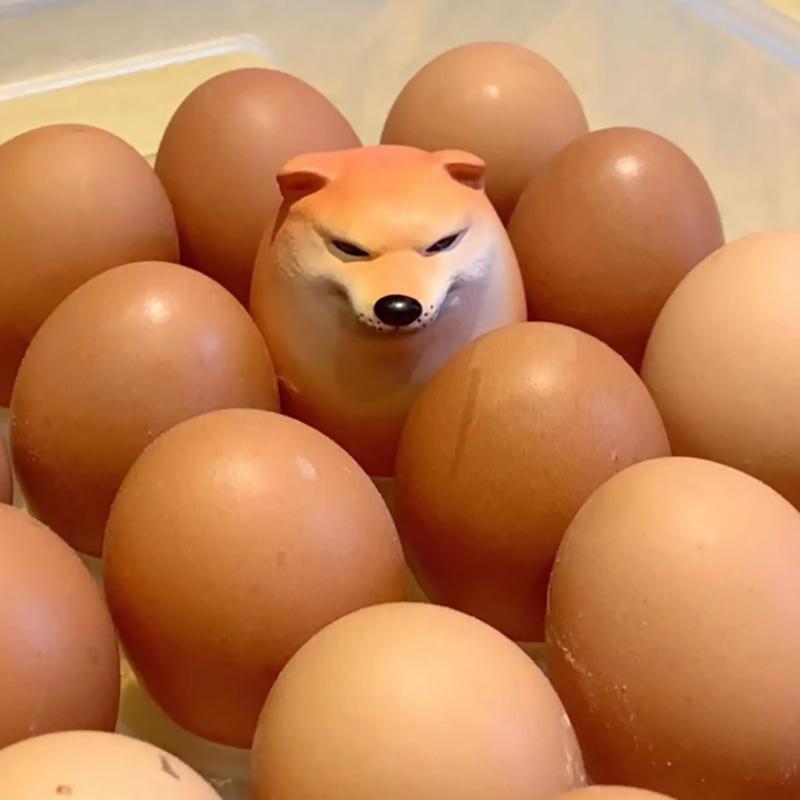Shiba Inu Realistic Egg Shape Keychain Pvc Desk Decor Dog & Egg Union Decorations For Home Offices Bag Pendant Car Key Pendant