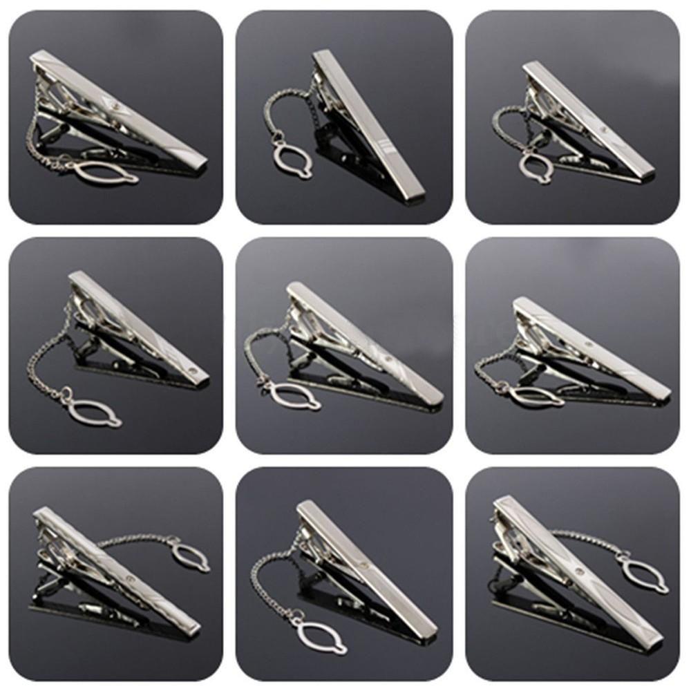 Formal Charm Fashion Simple Silver Multi Style Men Clamp Dress Shirt Pin Clip Clasp Necktie Bar