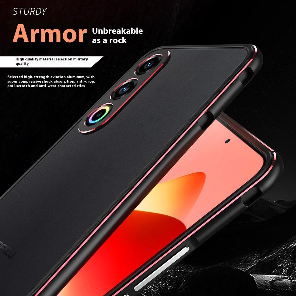For Meizu 21 Bumper Case Metal Frame Phone Cover with Camera Lens Guard