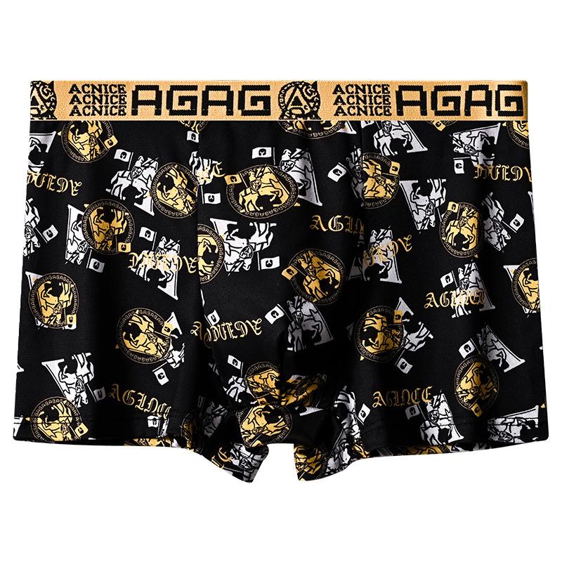 Men's Luxury Black & Gold Boxer Shorts - Loose Fit, Plus Size, Trendy for Teens & Adults