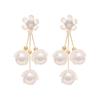 Elegant Imitation Pearls Earrings Luxury Long Flower Ball Earring Bridal Wedding Party Jewelry Banquet Party Holiday Dressing Gift