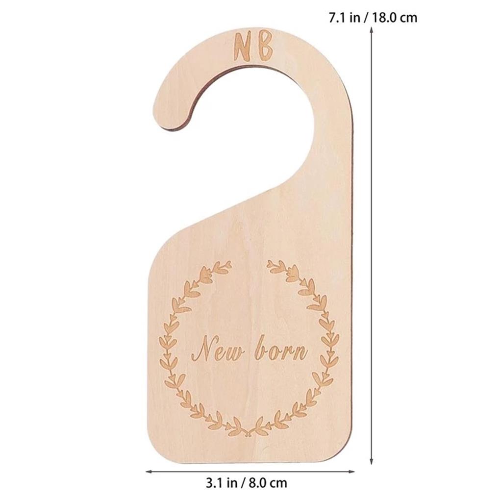 7Pcs Baby Wardrobe Labels Wood Smooth Newborn DIY Clothes Organizers Infants Clothing Hooks Nursery Household Bedroom