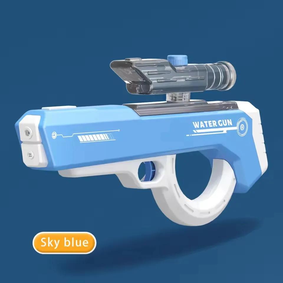 Non-Toxic Electric Water Gun Automatic Water Absorption Watergun Automatic Continuous Firing Squirt Gun Beach Outdoor Swimming Pool Toy