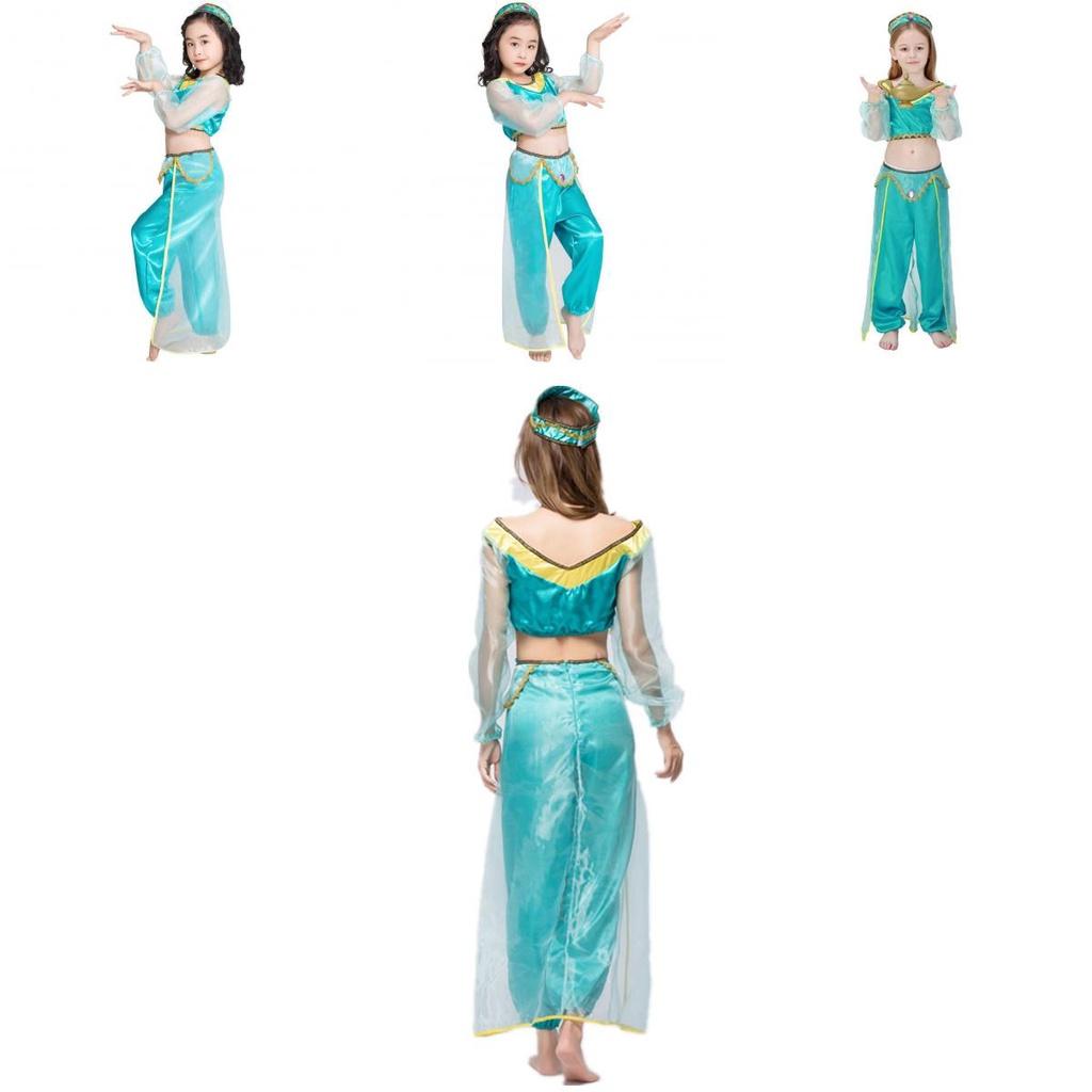 Enchanting Aladdin Princess Jasmine Cosplay Dress Set For Adults And Girls