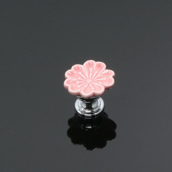 KAK Orchid Ceramic Handles Drawer Knobs Kitchen Cupboard Door Handles for Kids Room Cabinet Handles with screws Furniture Handle