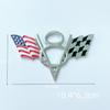 V8 USA Germany Flag Metal Car Emblem Sticker - Rear Tail Body Decal Badge