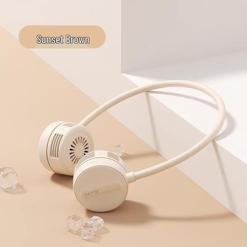 Ji Su Portable Wearable Neck Fan - Low Noise, Leafless, USB Rechargeable