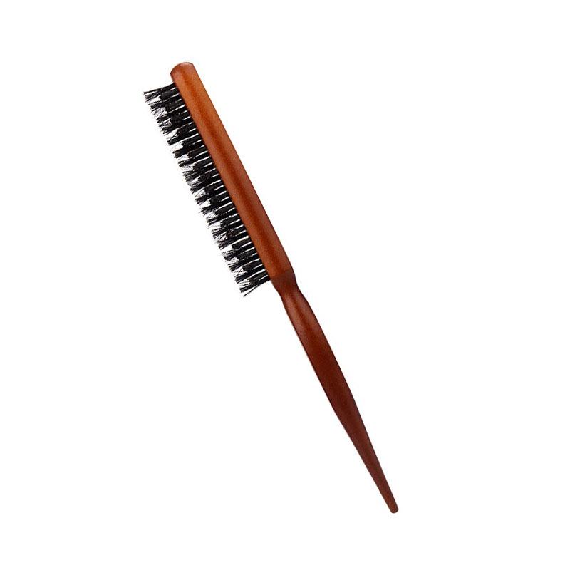 Three-Row Boar Bristle Nylon Teasing Comb and Smoothing Brush Set for Women