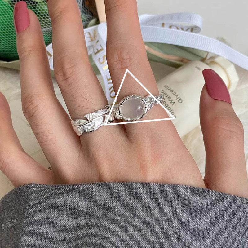 PANJBJ 925 Silver Stars Ring For Women Blue Crystal Opening Sweet Romance Irregular Versatile Jewelry Gift